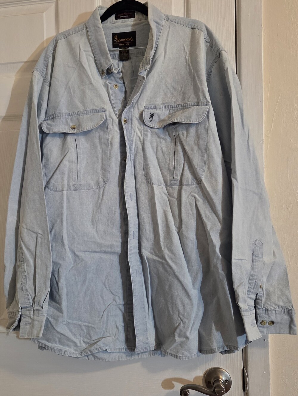 Browning Men's Light Blue Denim Utility Shirt Jacket